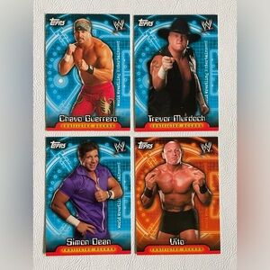 WWE Topps Restricted Access Trading Cards Set of 4